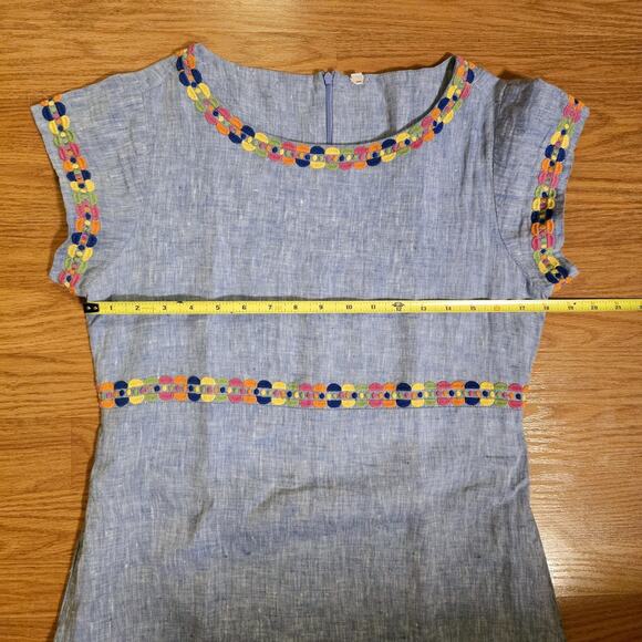 Uncle Frank Women's Spring Blue Linen Tunic Dress Size XS Pockets *Tag Removed - Picture 9 of 11